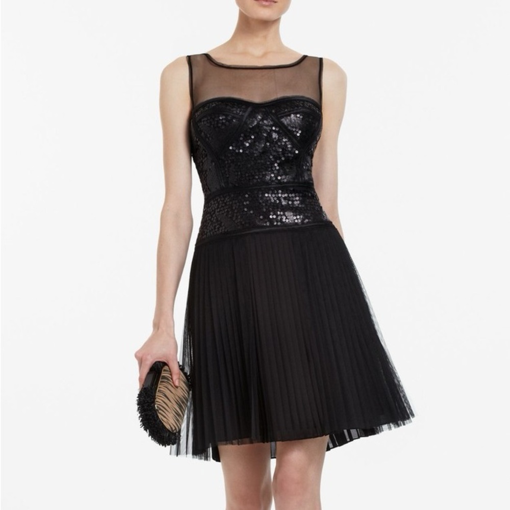 BCBGMaxAzria Black Sequin Mini Dress